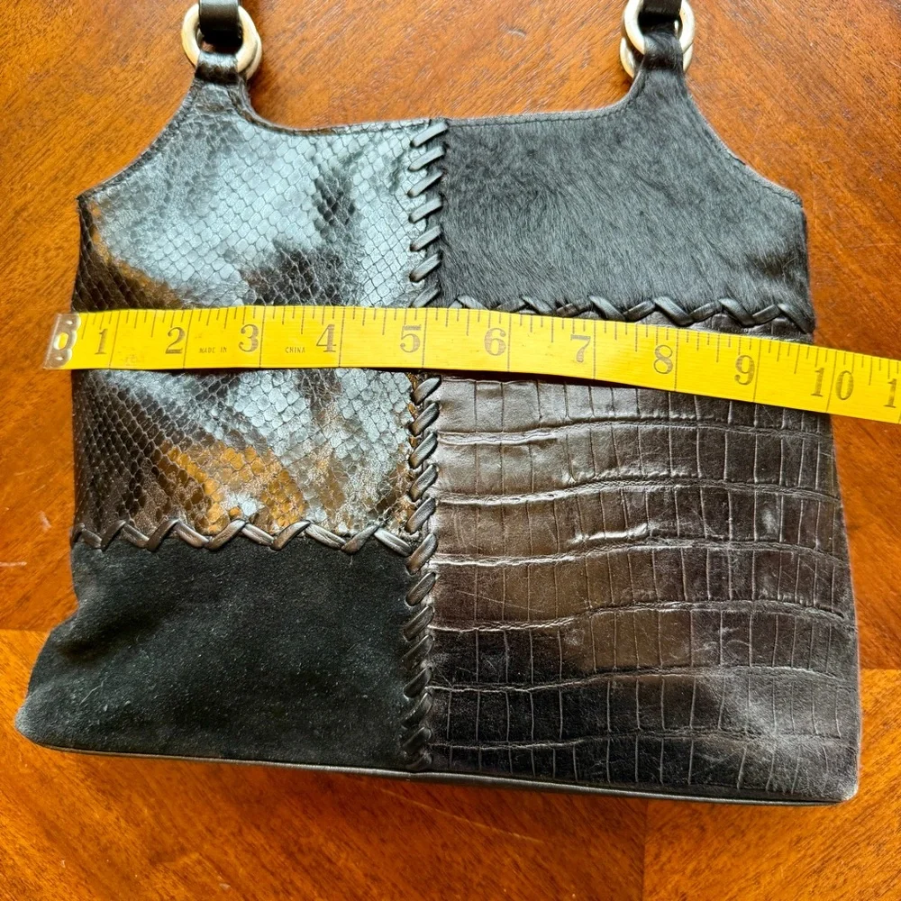 Fossil Mixed Media Black Leather Bag